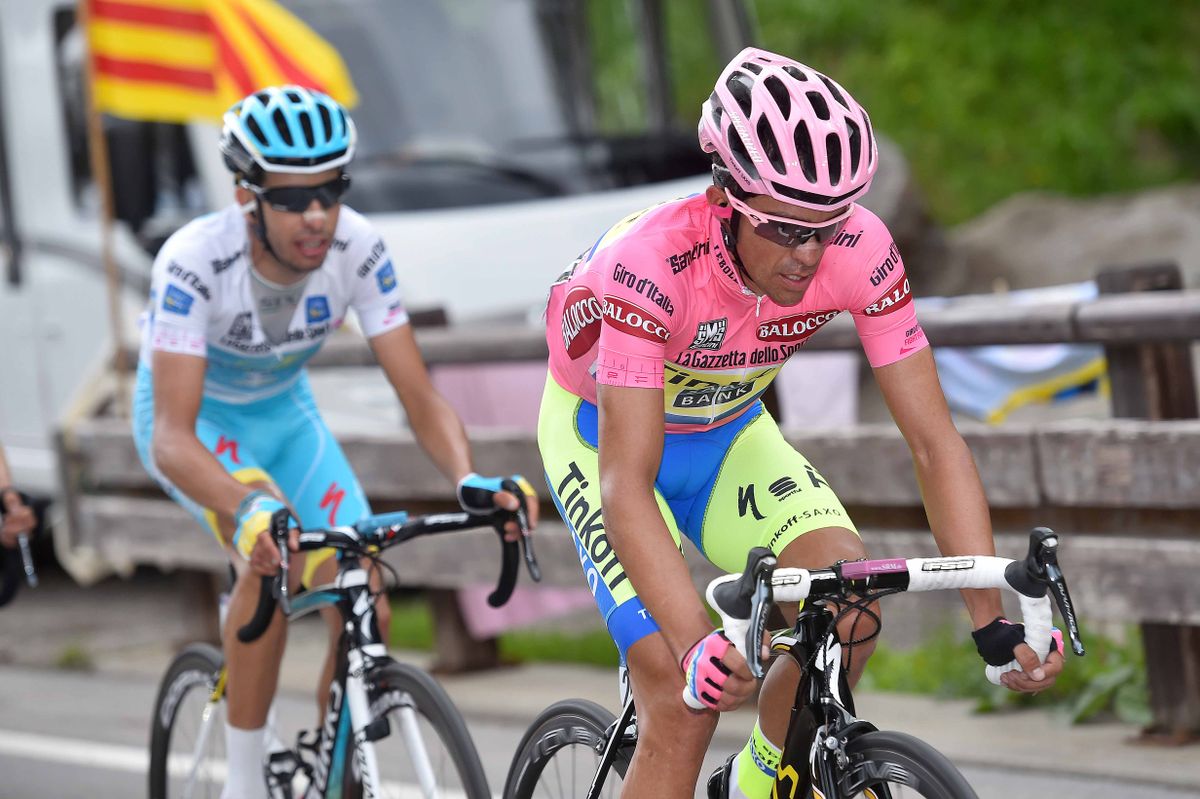 Alberto Contador (Tinkoff-Saxo) with Fabio Aru (Astana)
