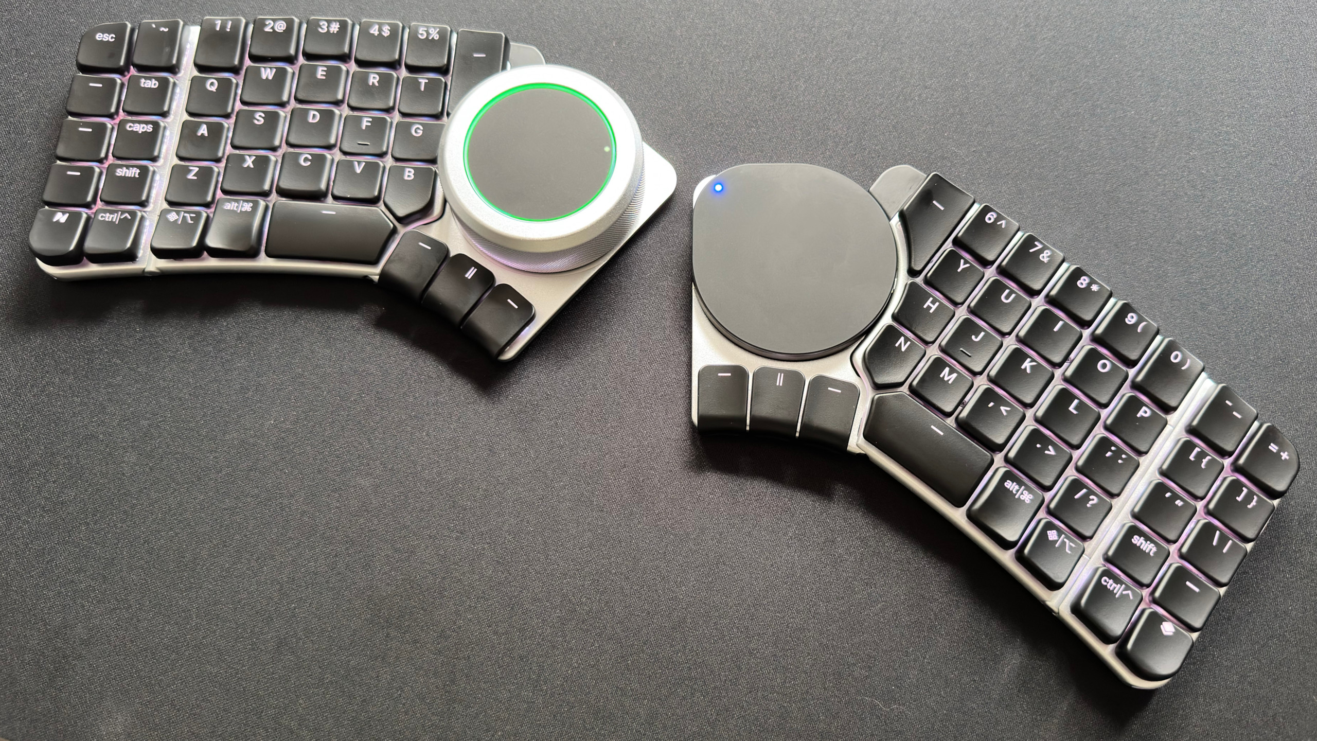 A photo of the Naya Create ergonomic keyboard