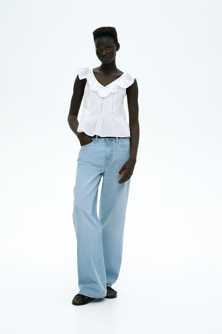 Frill-Trimmed Cotton Vest Top