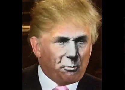 Clinton campaign Snapchat account features scary face swaps of Trump. 