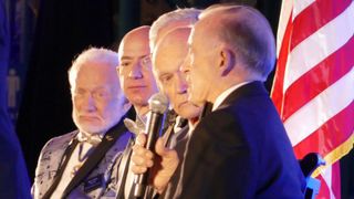 The event had Bezos and four Apollo astronauts discuss space exploration. Credit: Jamie Carter