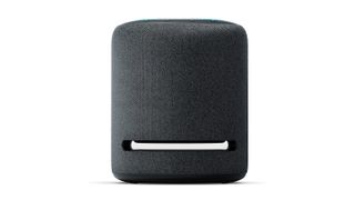 Amazon Echo Studio (2022) review: black speaker on white background