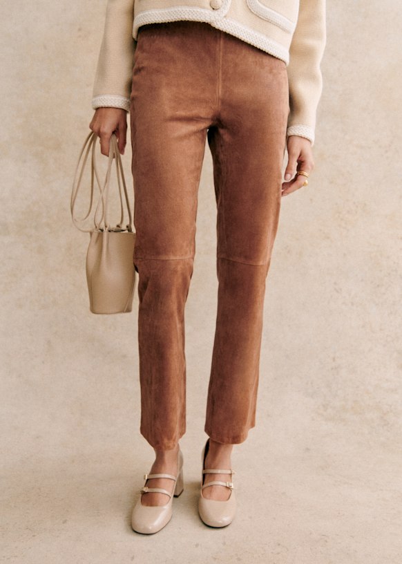 Ciara Trousers - Camel - Goat Leather - Sézane