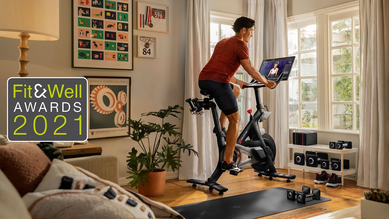 Man riding a Peloton bike, one of the winners in the Home Workout Heroes category at the Fit&amp;Well Awards 2021