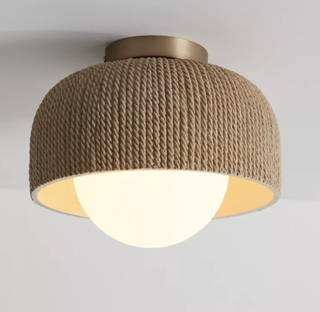 flush ceiling light with woven shade