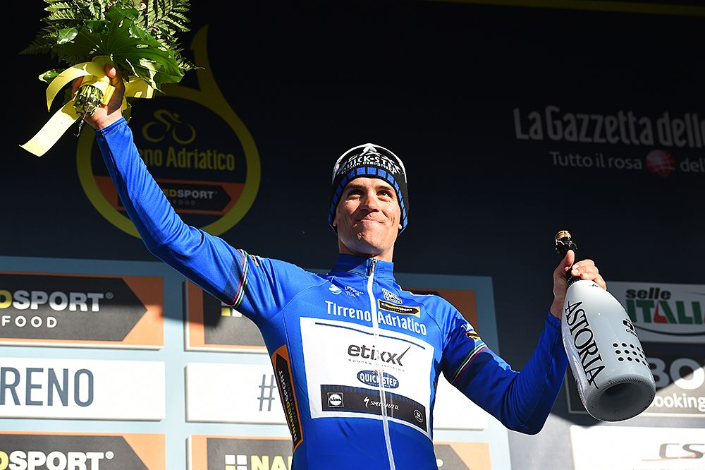 Zdenek &Scaron;tybar (Cze) Etixx - Quick-Step in the blue leader's jersey at Tirreno-Adriatico