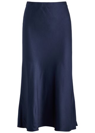 Anya Satin Midi Slip Skirt