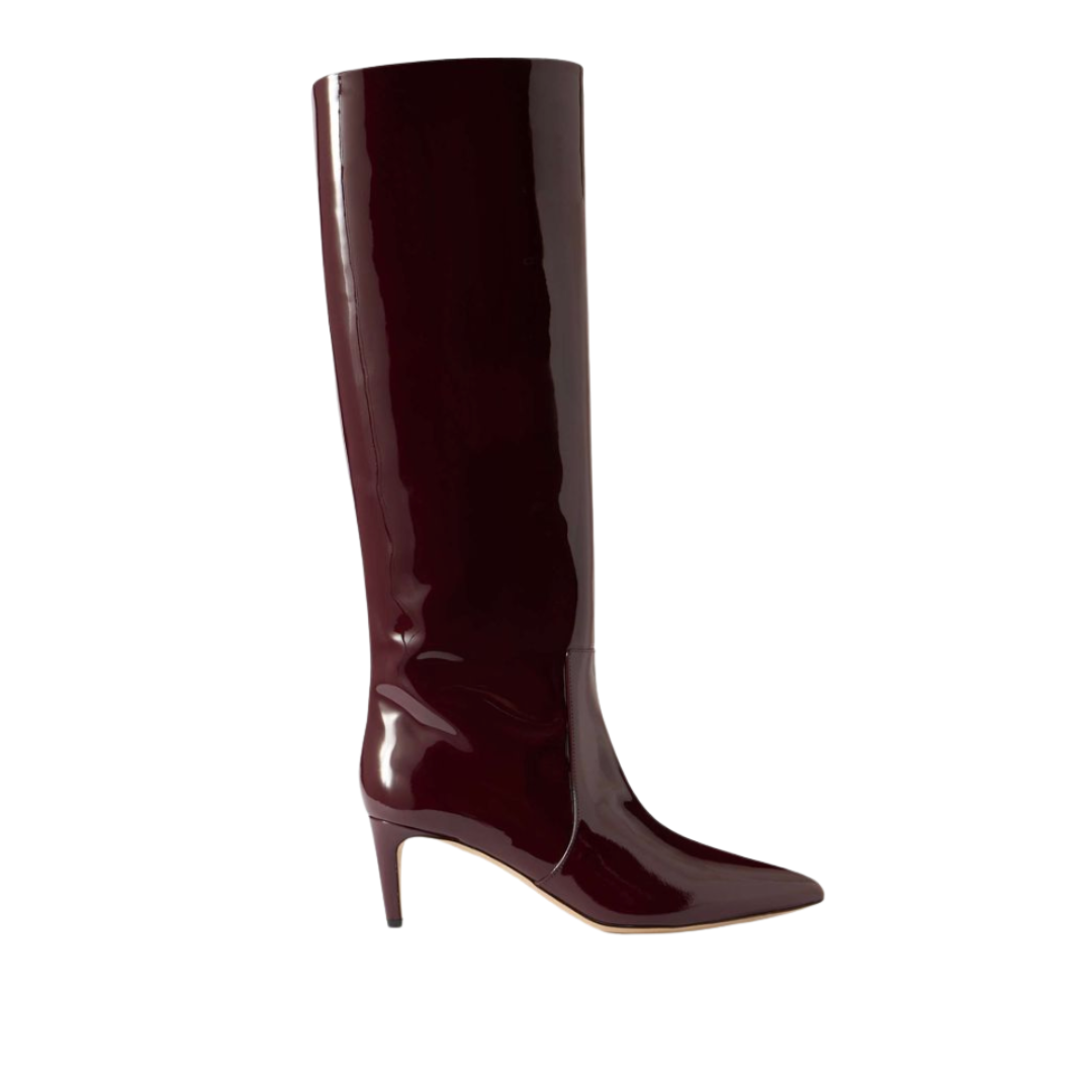 PARIS TEXAS, Stiletto Patent-Leather Knee Boots