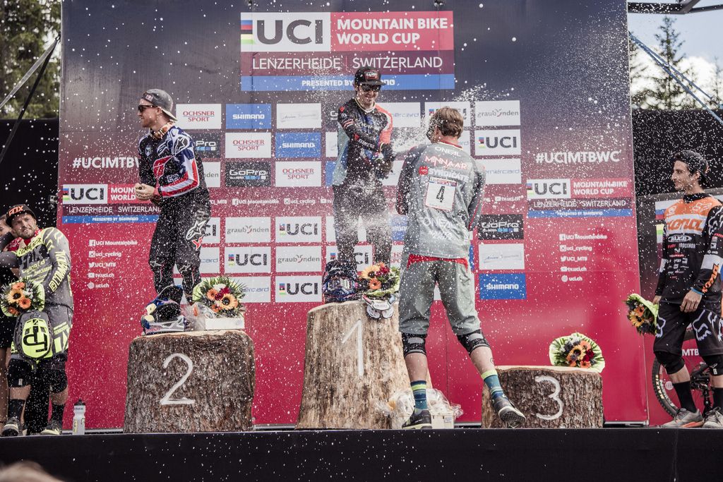 Champagne time for the podium