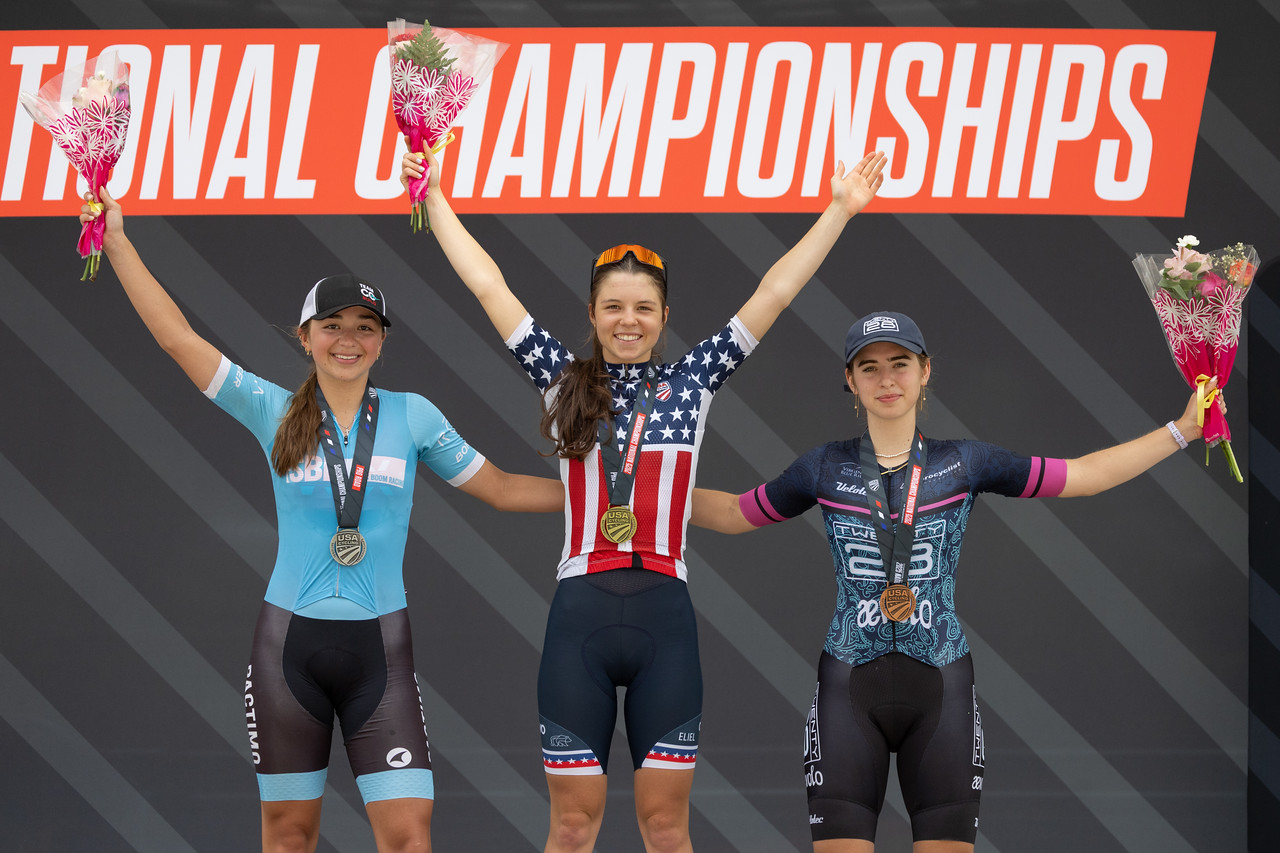 Alyssa Sarkisov wins junior women&#039;s road race title at the 2025 USA Pro Road Championships