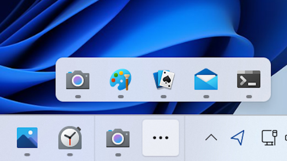 Windows 11 taskbar overflow