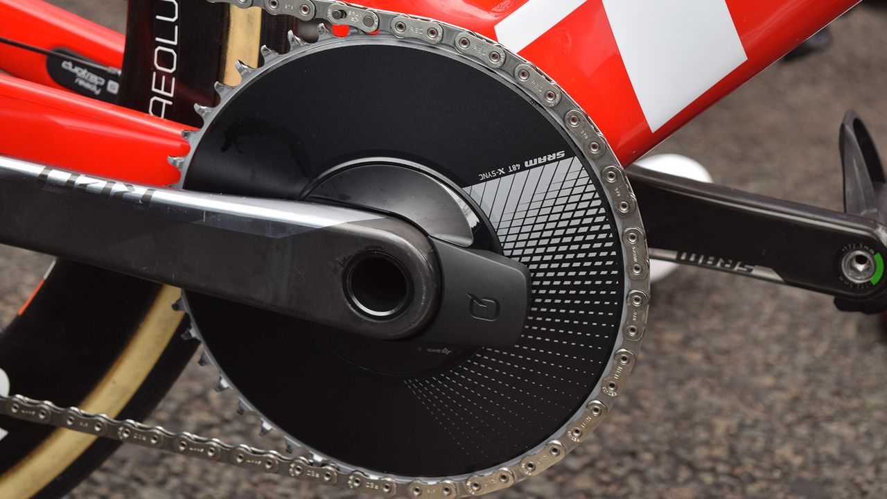 The 1X crankset also had an integrated Quarq power meter