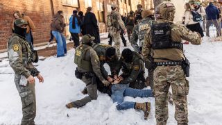 US protestor arrested