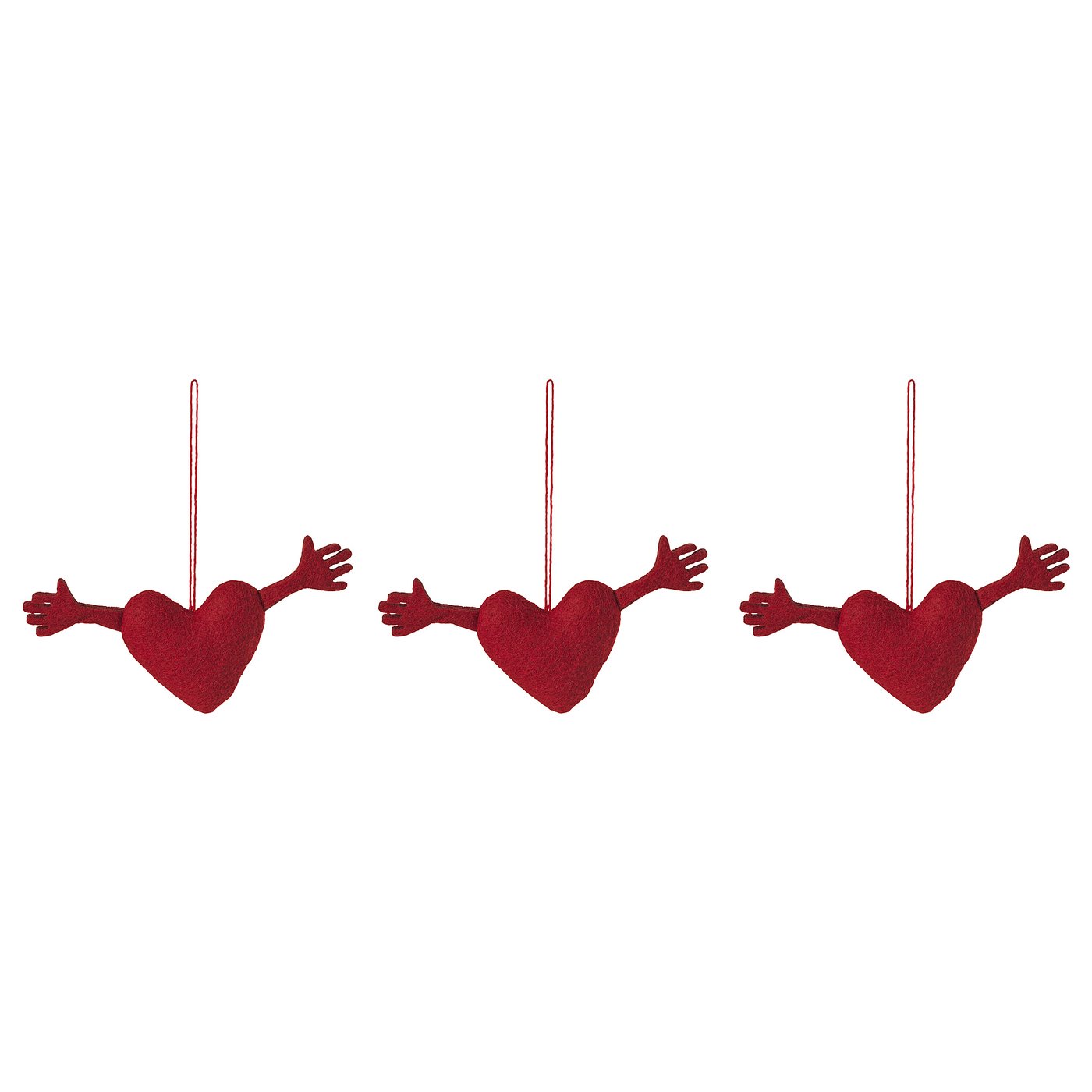 Vinterfint Tree Ornament - Heart-Shaped Red