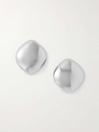 Puffy Cushion Silver-Plated Earrings