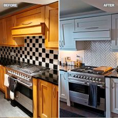 before and after pictures of kitchen makeover with white cabinets