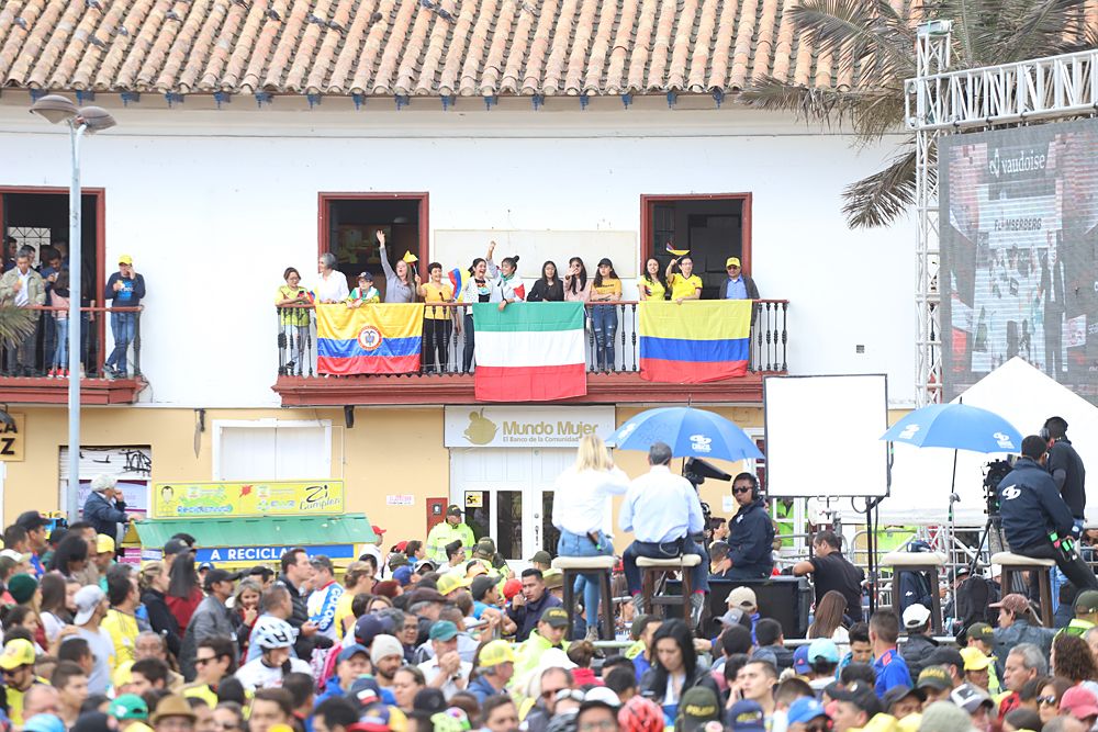 Fans wait for Egan Bernal