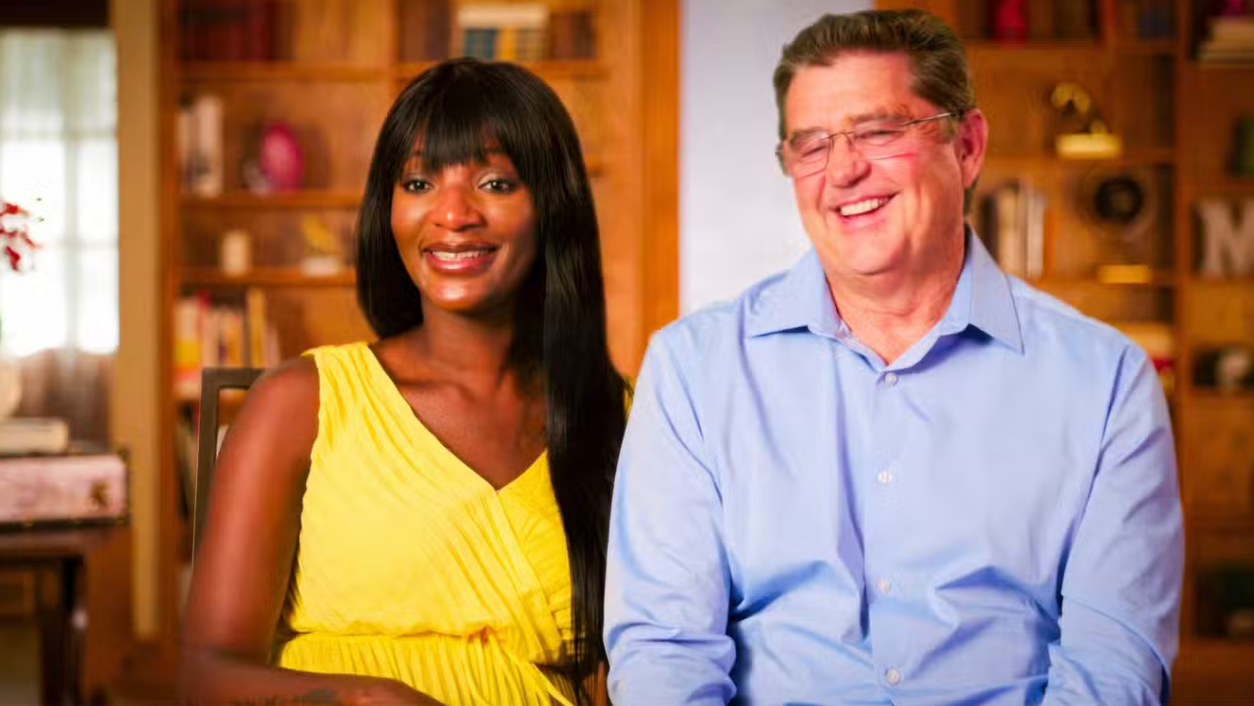 Contestants from dating show 90 Day Fianc&eacute; smiling together 