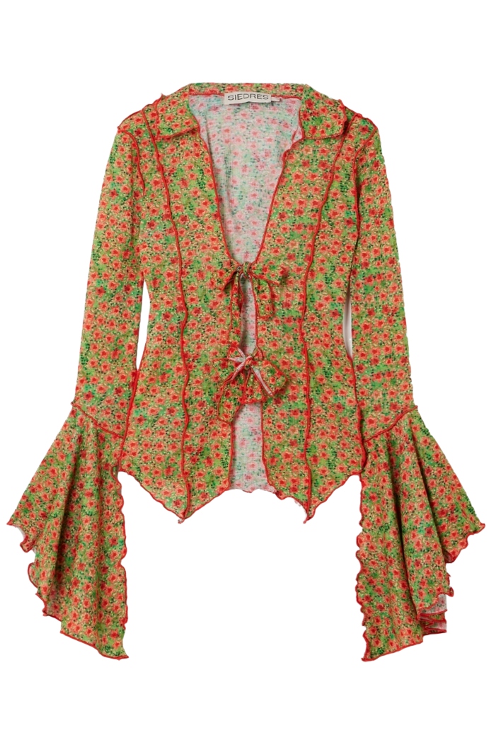 Siedrés, Zee Ruffled Floral-Print Knitted Top