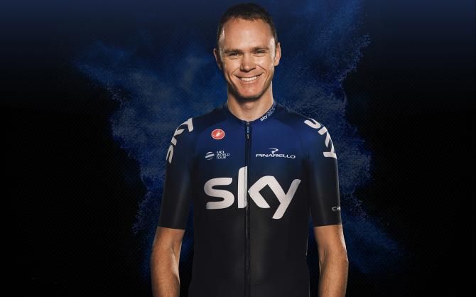 Team Sky went for a dark blue and black