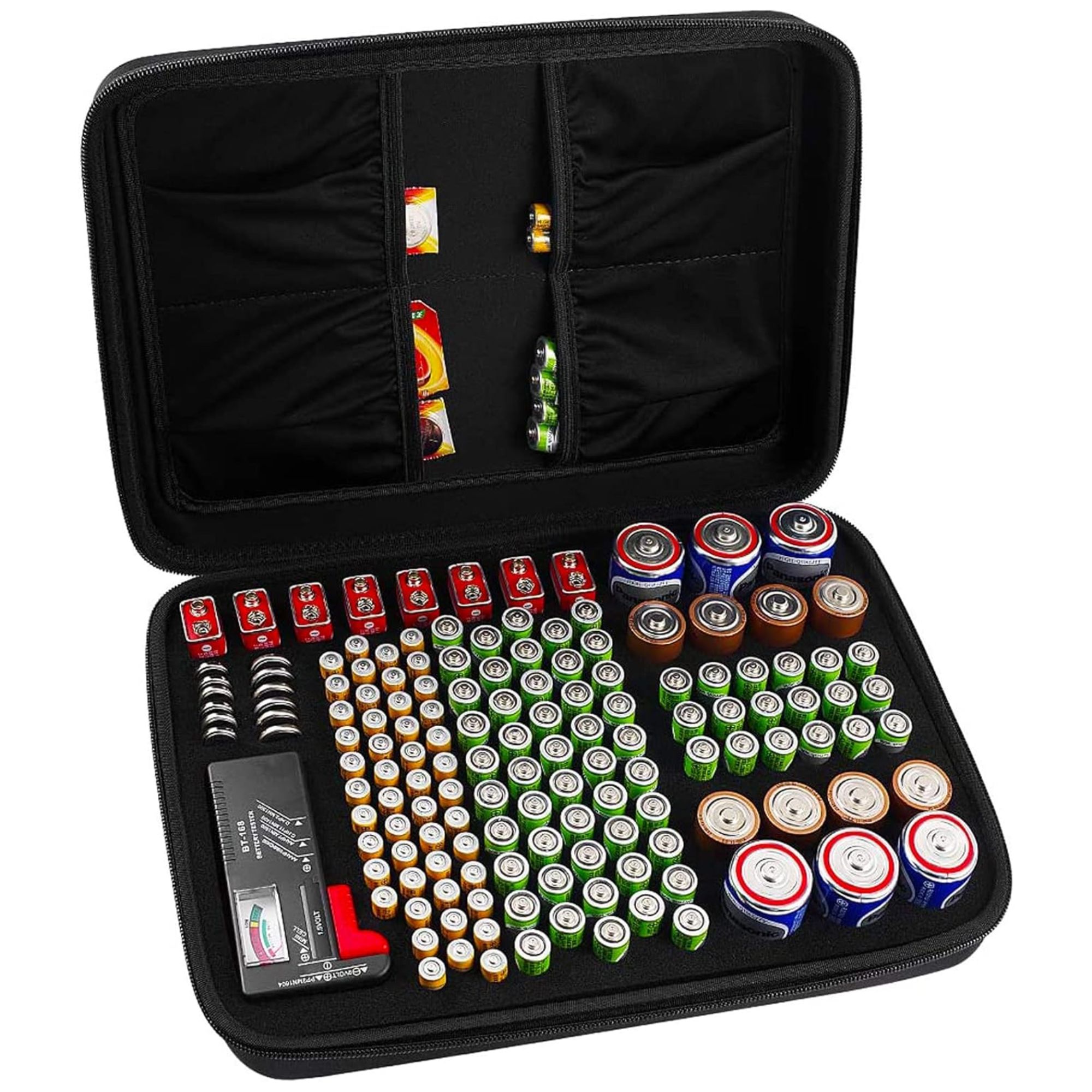 Black battery organizer box
