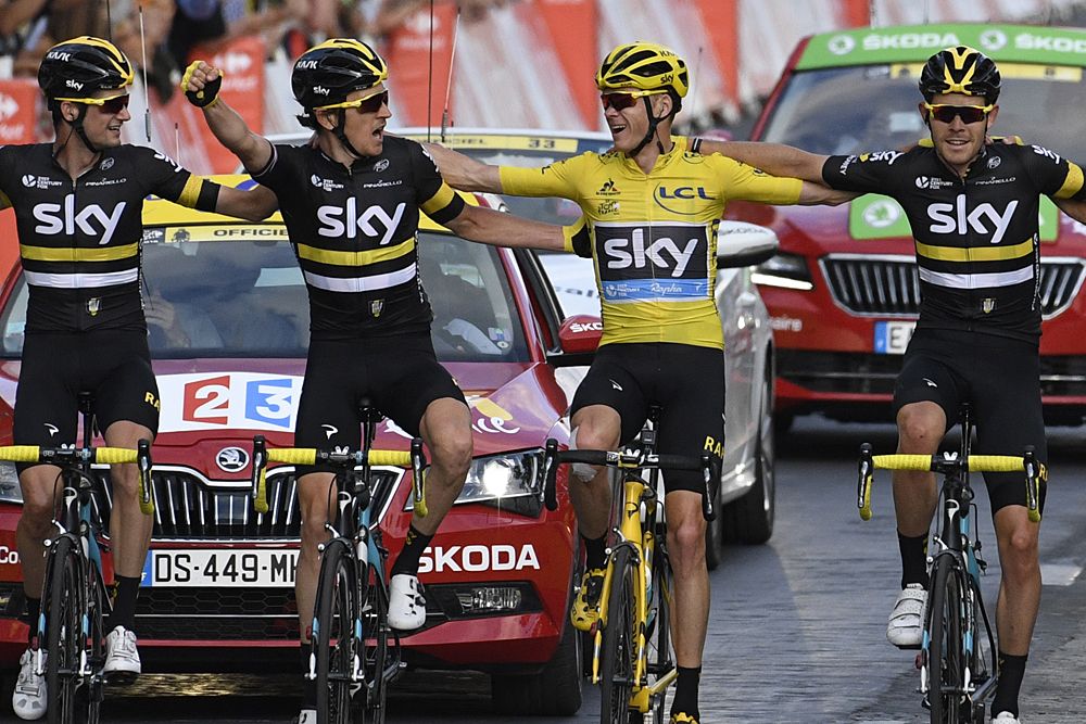 Chris Froome (Sky) celebrates