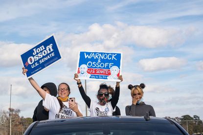 Warnock and Ossoff supporters.