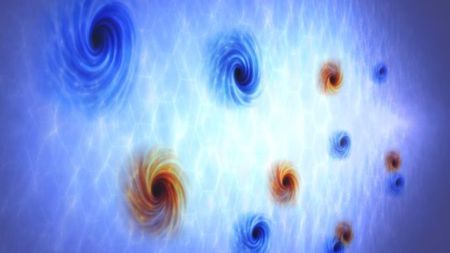 An illustration shows swirling orange and blue holes against a glowing wall to the left. 