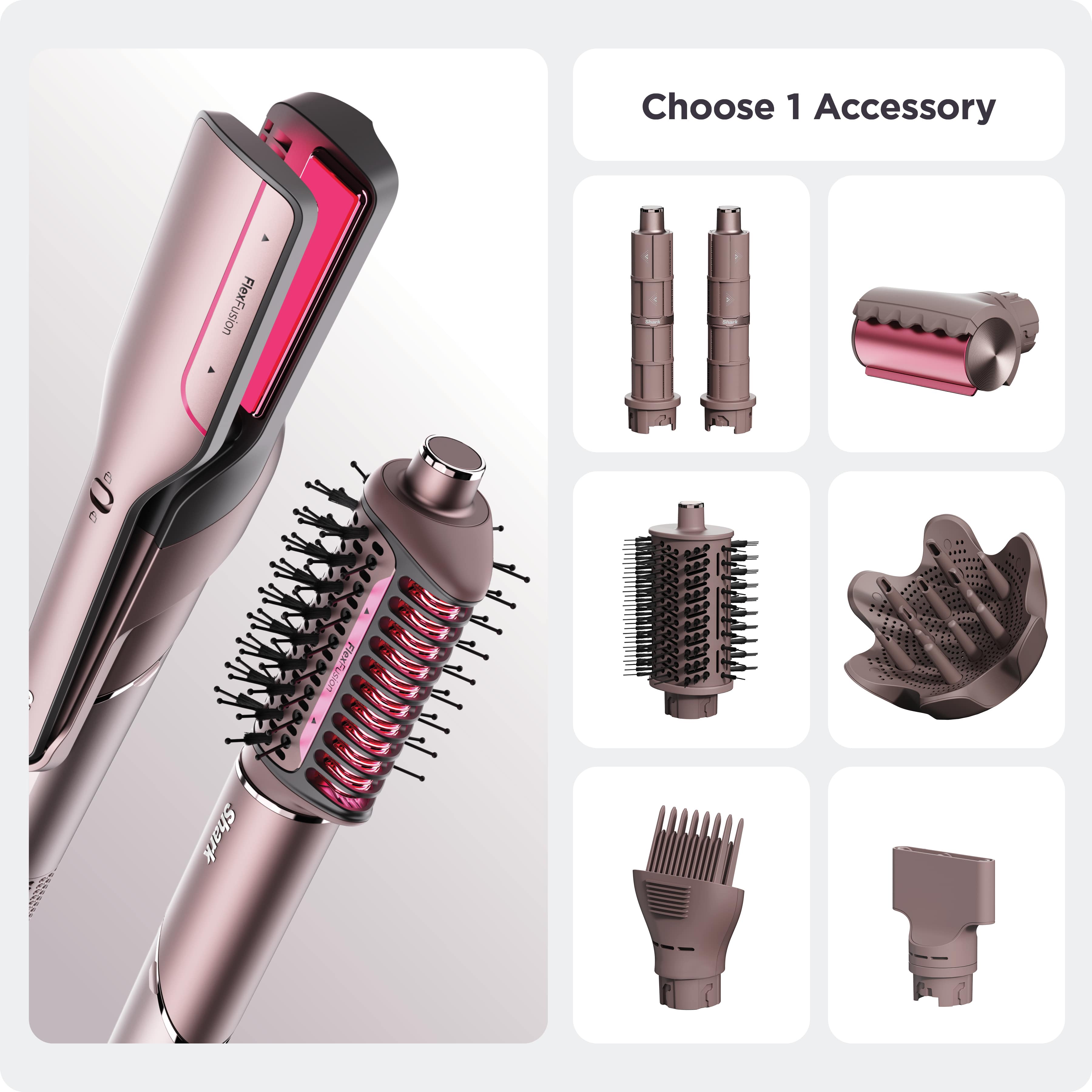 Build Your Own Shark&amp;reg; Flexfusion&amp;trade; Air Styler Straightener + Brush Set (blush)