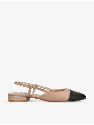 Belinda 217 Contrast-Panel Leather Slingback Pumps