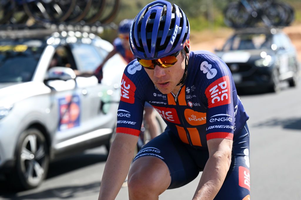 Fabio Jakobsen raced in his Picnic-PostNL colours for the first time at the AlUla Tour