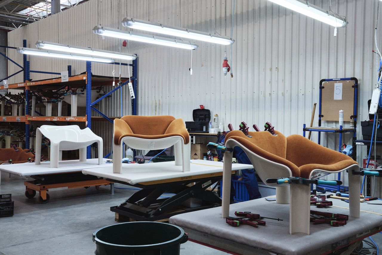 Production shot of chair in a factory