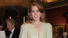 Princess Beatrice's rose gold dress is festive party inspiration. Seen here she attends 'The Alchemist's Feast' 2022