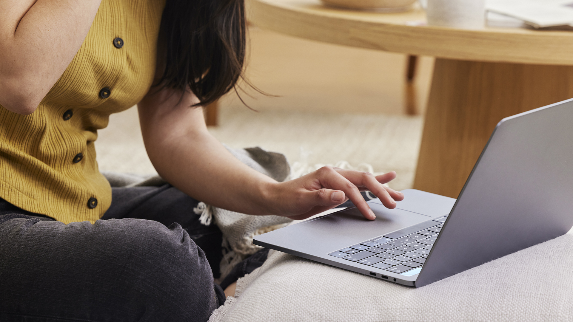 Person using a laptop
