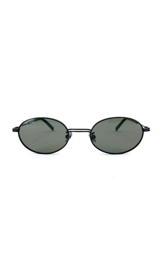 Oval-Frame Metal Sunglasses