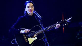 Singer Annie Clark of St. Vincent performs a solo acoustic set during the Malibu Love Sesh Benefit Concert at Hollywood Palladium on January 13, 2019 in Los Angeles, California