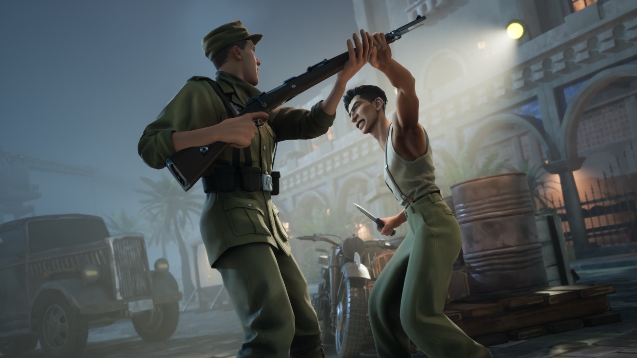 Vano prepares to stab a Nazi.