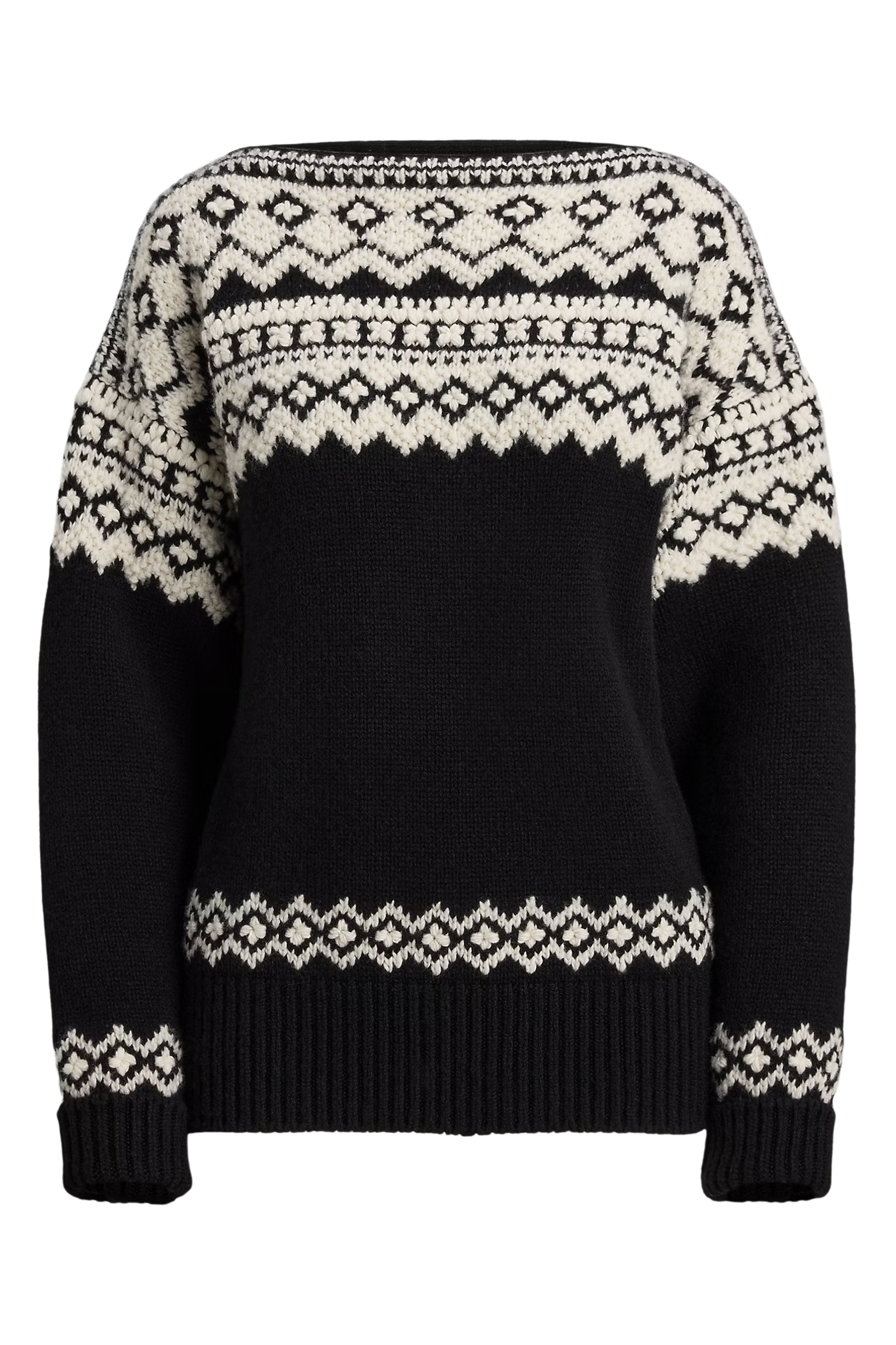 Ralph Lauren Collection, Cashmere Jacquard Boatneck Sweater