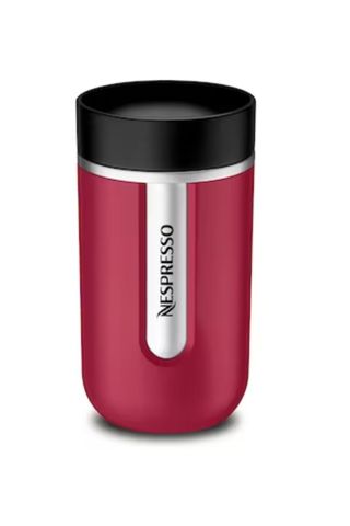 nespresso travel mug in dark pink