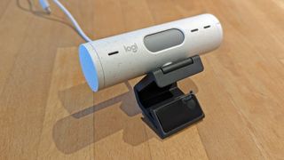Logitech Brio 500 review: webcam with privacy shutter closed