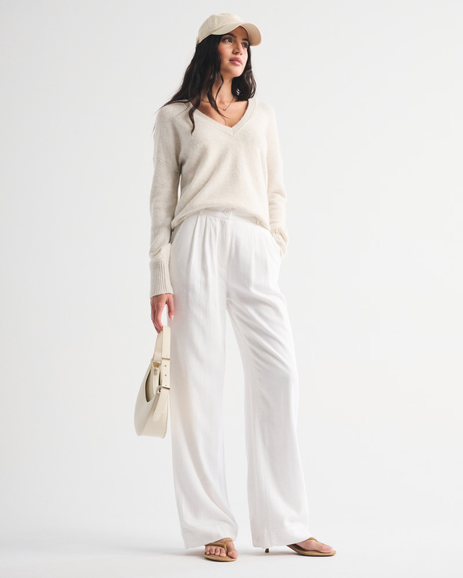 A&amp;amp;f Sloane Linen-Blend Tailored Wide Leg Pant