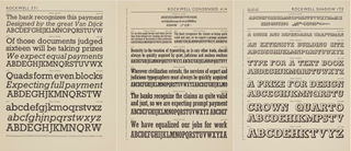 Rockwell typeface original specimen