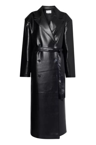 The Frankie Shop Tina double-breasted regular-fit faux-leather coat