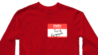 Turd Ferguson Nametag Love Sleeve T-Shirt from SNL skit about Celebrity Jeopardy.