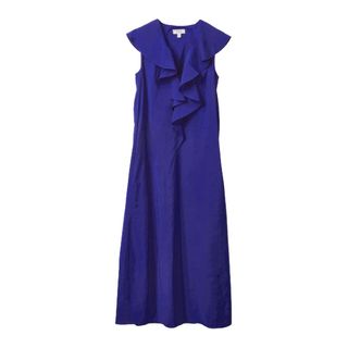 Blue ruffled maxi dress