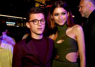 Tom Holland and Zendaya at a movie premiere