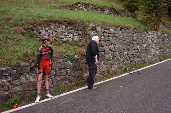Alessandro Ballan (BMC) crashed out of the race