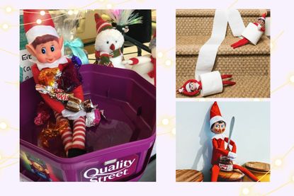 Naughty Elf on the Shelf ideas a collage