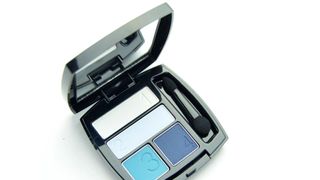 Eye shadow, Blue, Eye, Product, Cosmetics, Material property, Face powder, Vehicle, Electric blue, Beige,