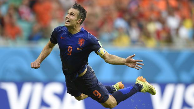 Robin van Persie&amp;#039;s famous header in the 2014 World Cup